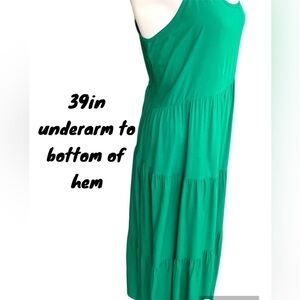 Flattering Green Long Maxi Dress Spaghetti Strap Sz Medium​​​​